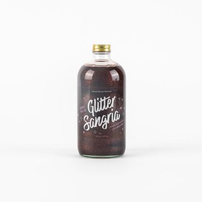 Wood Stove Kitchen - Glitter Sangria Mix | Cocktail &amp; Mocktail Mixer - Natural Craft Syrup with Tasty Flavors - Concentrated &amp; Alcohol Free - Aromatic, Tangerine Strawberry &amp; Peach, 16 oz.