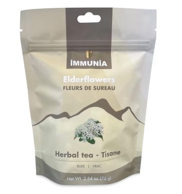 Elderflower bulk. Make healthy herbal tea (enough for 75 cups), or use it to make delicious bread, elderflower jelly, or cookies. 75 grams (bulk)