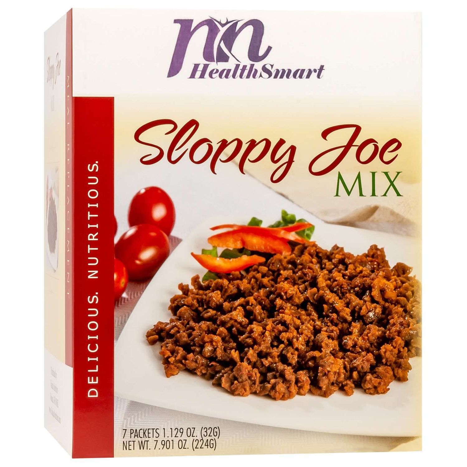 HealthSmart High Protein Sloppy Joe Mix, 15g Protein, Low Calorie, Low Carb, Low Fat, No Gluten Ingredients, Vegetarian, Keto Diet Friendly, Ideal Protein Compatible, Quick &amp; Easy Meal, 7 Count Box