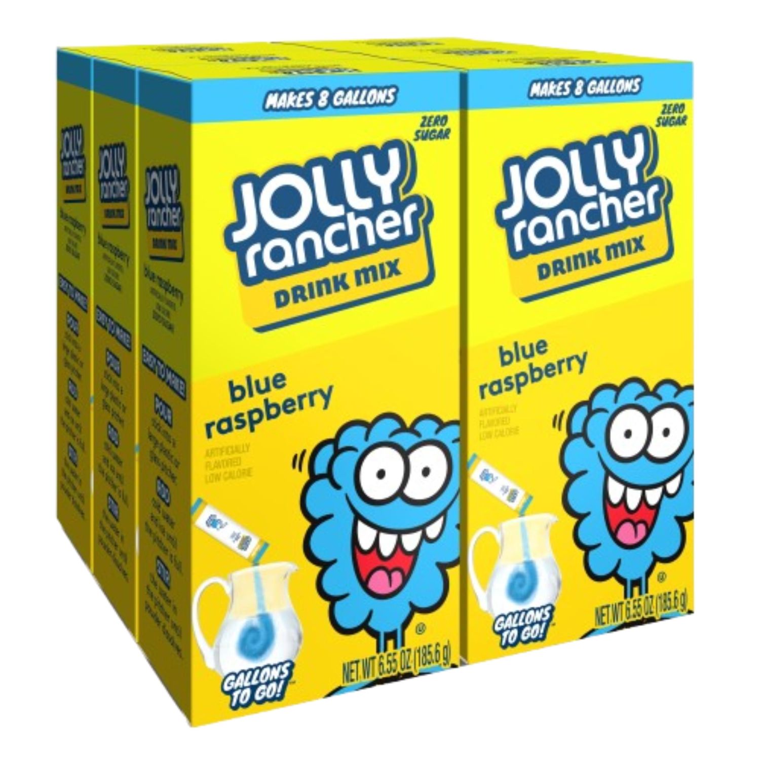 JOLLY RANCHER Gallons To Go Powdered Drink Mix, 8-Count Box (6 Pack) - Blue Raspberry - Low Calorie and Zero Sugar Drink Mix, Each Stick Makes 1 Gallon-Sized Pitcher