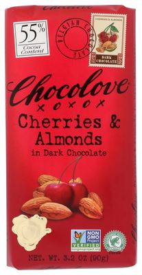 Chocolove Chocolate Bar, Cherries and Almonds in Dark Chocolate, 3.2 Ounce (Pack of 3)