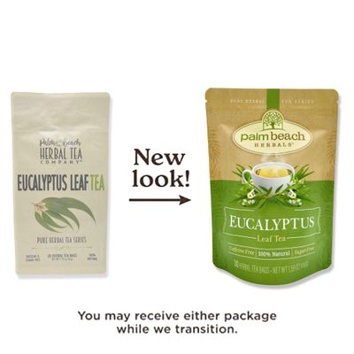 Eucalyptus Leaf Tea - Pure Herbal Tea Series by Palm Beach Herbal Tea Company (30 Tea Bags) 100% Natural