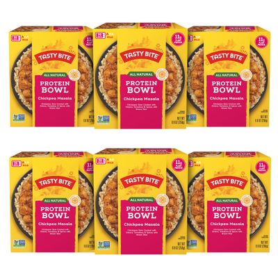 Tasty Bite Indian Style Chickpeas &amp; Rice Bowl, 8.8 Ounce, Pack of 6, Ready to Eat, Organic Brown Rice, Microwaveable, Vegan