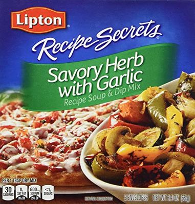 SOUP SECRETS Lipton Recipe Soup and Dip Mix For a Delicious Meal Savory Herb with Garlic Great With Your Favorite Recipes, Dip or Soup Mix 2.4 Ounce (Pack of 12)