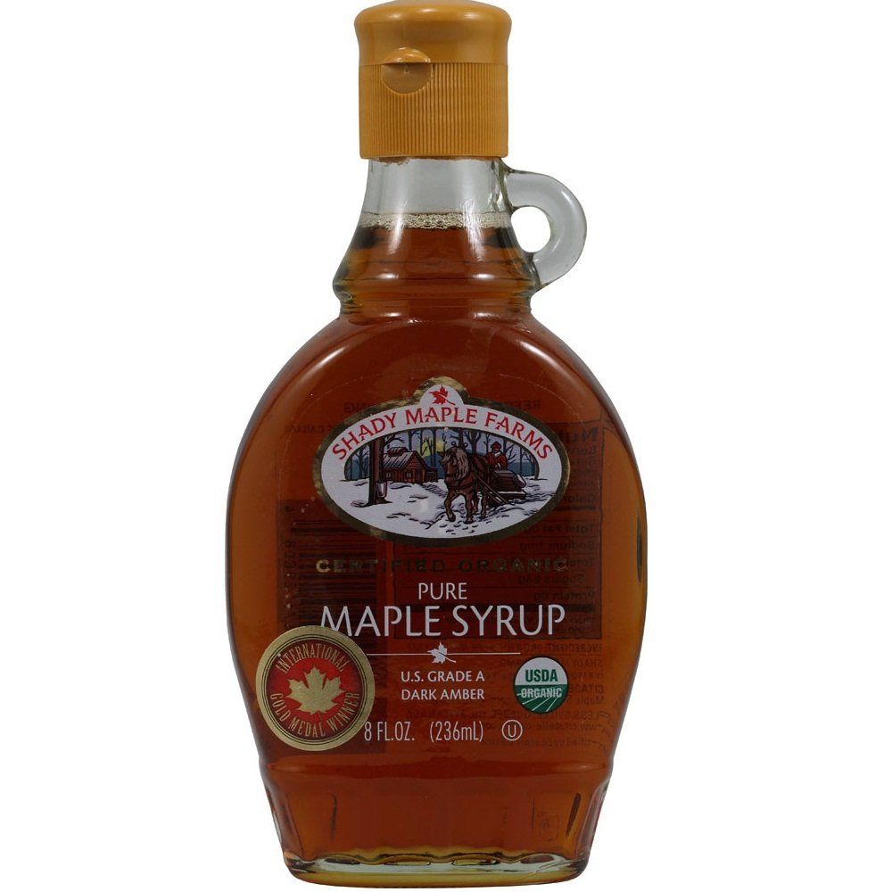 Shady Maple Farms Grade A Dark Maple Syrup, Gluten Free, 8-ounce Glass Jugs (Case of 12)