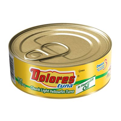 Dolores Tuna Chunk Light Yellowfin Tuna in Vegetable Oil, 5oz Canned Tuna (Pack of 1)