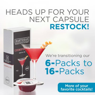 The Classic Collection Capsules, Variety Pack of 6 for Bartesian Premium Cocktail Maker (55524)