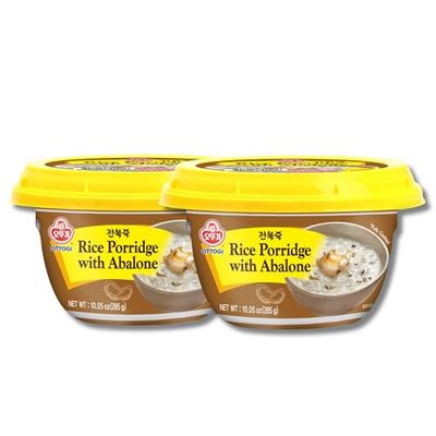 OTTOGI Rice Porridge with Abalone, Microwavable, Instant Abalone Porridge, Korean Rice (280g) - 2 Pack