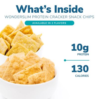 WonderSlim Protein Cracker Snack Chips, Cheddar, Low Fat &amp; Gluten Free (10ct)