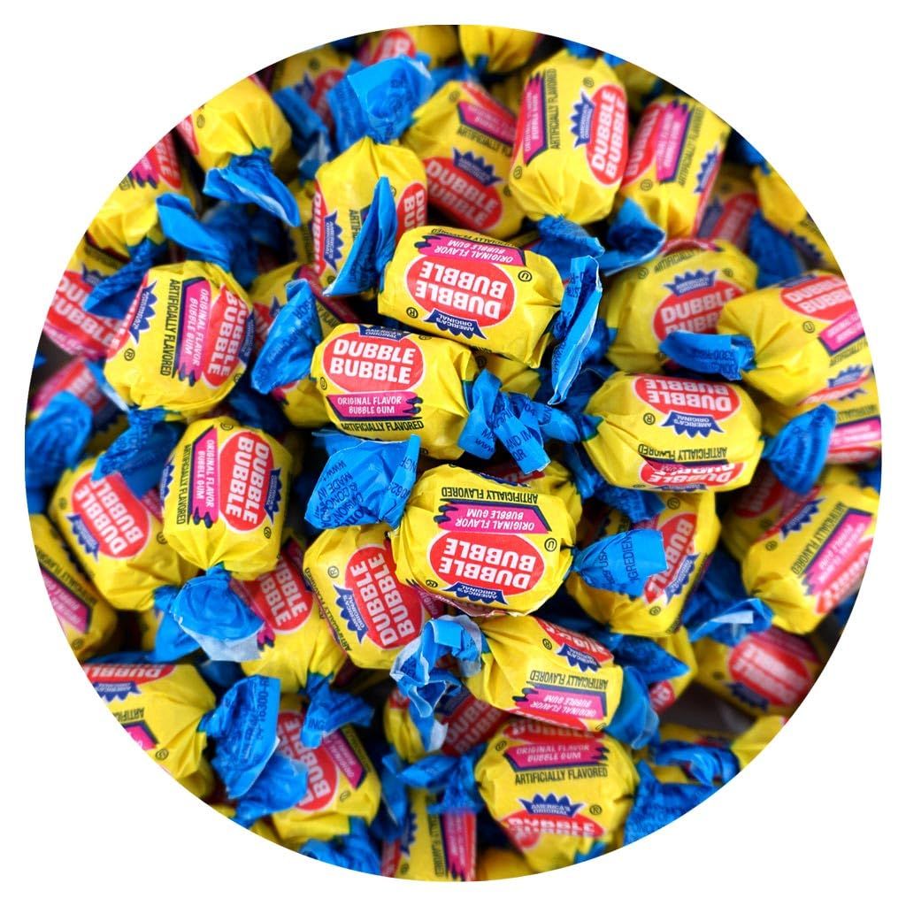 Dubble Bubble Original Gum - 2 Pound Bulk Bag (Approx. 140 Pieces) - Individually Wrapped Gum - The Hampton Popcorn &amp; Candy Company (Original - Pink Gum)