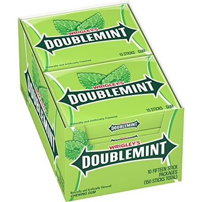 Doublemint WRIGLEY&#39;S DOUBLEMINT Mint Gum Chewing Gum Bulk Pack, 15 Stick (Pack of 10)