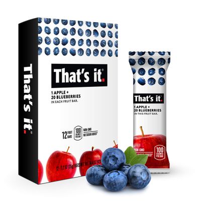 That&#39;s it Apple 100% Natural Real Fruit Bar, Best High Fiber Vegan, Gluten Free Healthy Snack, Paleo for Children &amp; Adults, Non GMO Sugar-Free, 1.2 Ounce (Pack of 12)