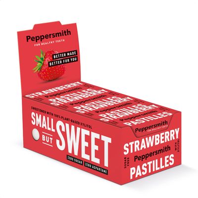Peppersmith Strawberry Dental Mints 12x15g