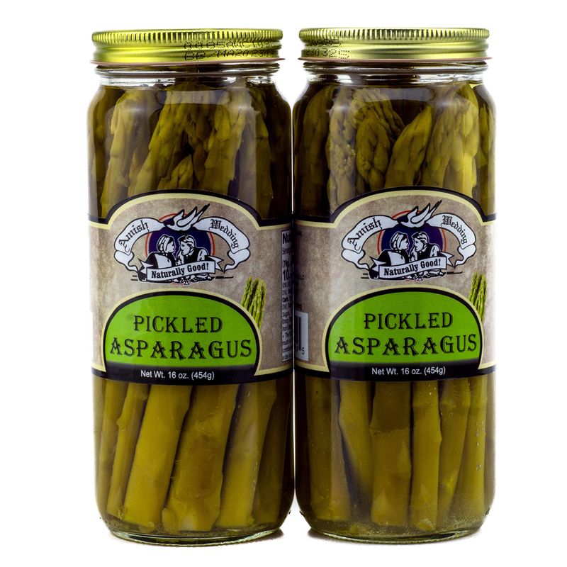 Amish Wedding Foods Pickled Asparagus 16 Ounces (Pack of 2)