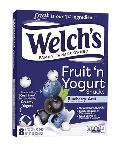 Welch&#39;s Blueberry-Acai Fruit &#39;n&#39; Yogurt Snacks 5.6oz, one box