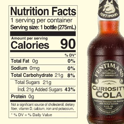 Fentimans Sparkling Curiosity Cola - Healthy Soda, All Natural Craft Soda Pop, Perfect Mixer, Natural Ingredients, Botanically Brewed - 9.3 Fl Oz (Pack of 4)