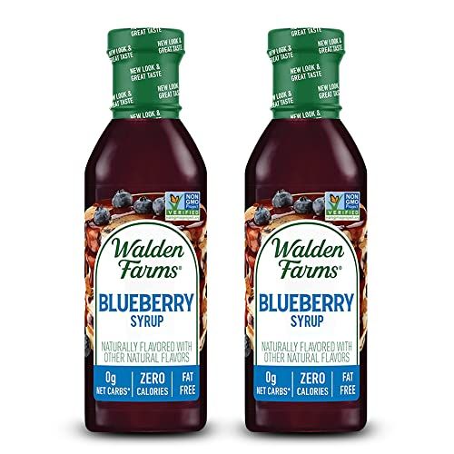 Walden Farms Blueberry Syrup - Sugar-Free, Calorie-Free, Low Carb, Keto-Friendly, Gluten-Free, Vegan Blueberry Syrup Alternative for Pancakes, Yogurt, Smoothies, (12 oz Bottle x 2)