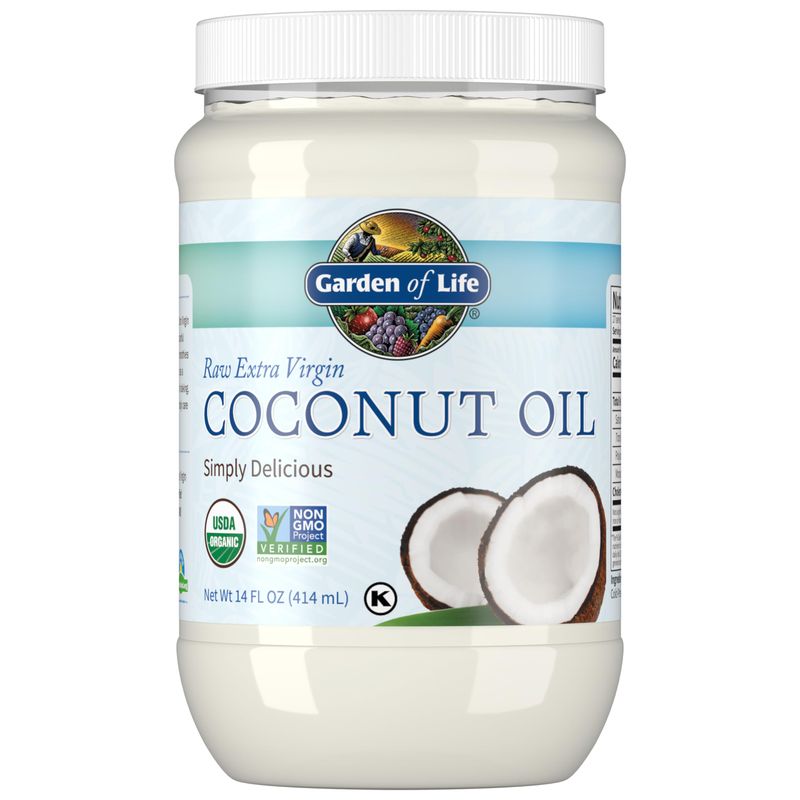 Garden of Life Organic Extra Virgin Coconut Oil - Unrefined Cold Pressed Plant Based Oil for Hair, Skin &amp; Cooking, 14 Fl Oz