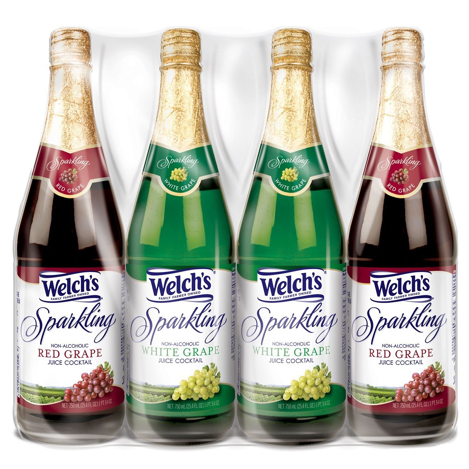 Welch&#39;s Sparkling Juice Cocktail Variety Pack (750 ml, 4 ct.)