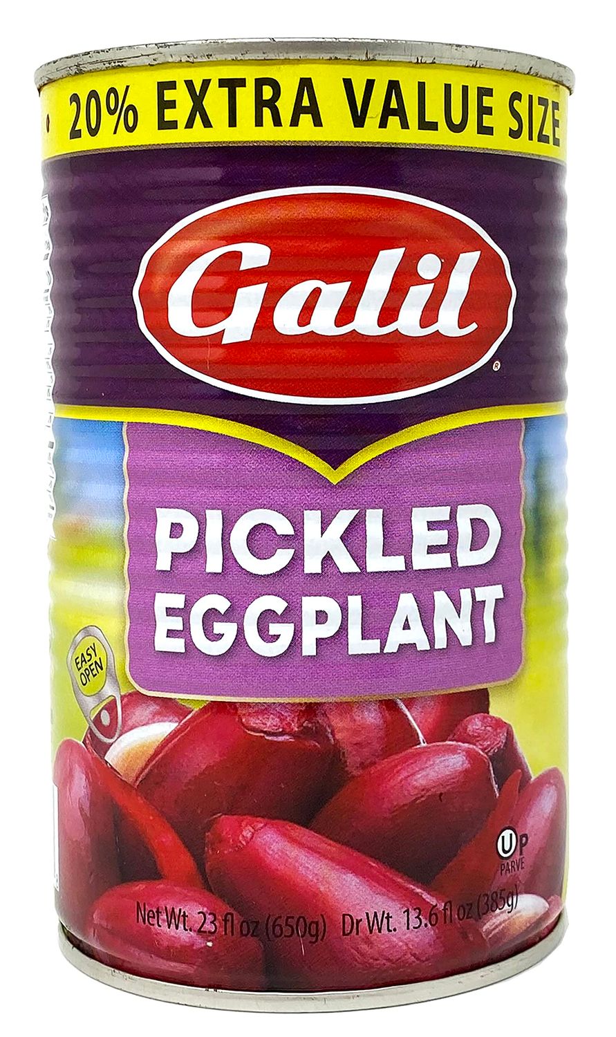 Galil Pickled Eggplant - 23 Ounce - Ready to Eat Pickled Eggplant, Kosher Eggplant, Great for Appetizers and Sandwiches Product of Israel