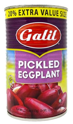 Galil Pickled Eggplant - 23 Ounce - Ready to Eat Pickled Eggplant, Kosher Eggplant, Great for Appetizers and Sandwiches Product of Israel