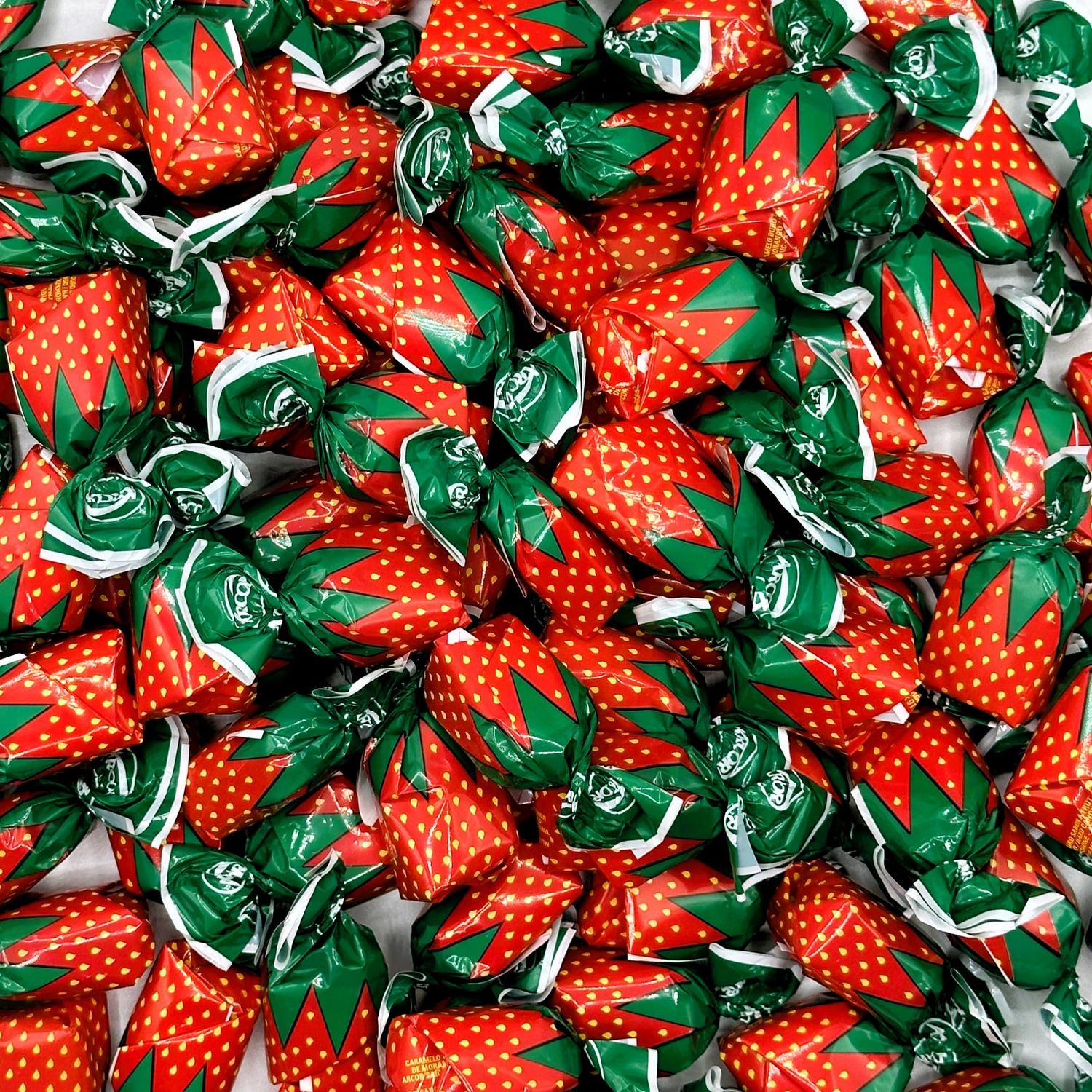 Strawberry Filled Hard Candy - Individually Wrapped Strawberry Bon Bons Candy 2 Pound Bulk Bag - Christmas Candy