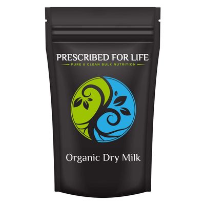 Prescribed For Life Organic Dry Milk Powder | USDA Grade A Whole Milk rBST &amp; rBGH Free, Non GMO, Kosher | Shelf Stable Whole Milk Powder (12oz / 340g)