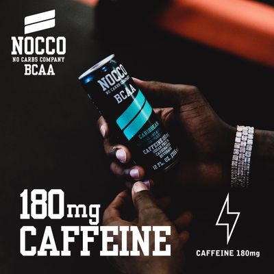 NOCCO BCAA Energy Drink Caribbean Pineapple - 12 Fl Oz (Pack of 12) - 180mg Caffeine, Sugar Free Energy Drinks - Carbonated, Low Calorie, BCAAs, Vitamin B6, B12, &amp; Biotin - Grab &amp; Go Performance Drink