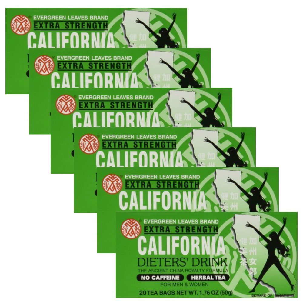 Evergreen Leaves California Dieter&#39;s Drink Extra Strength Tea, 20 Count (Pack of 6)