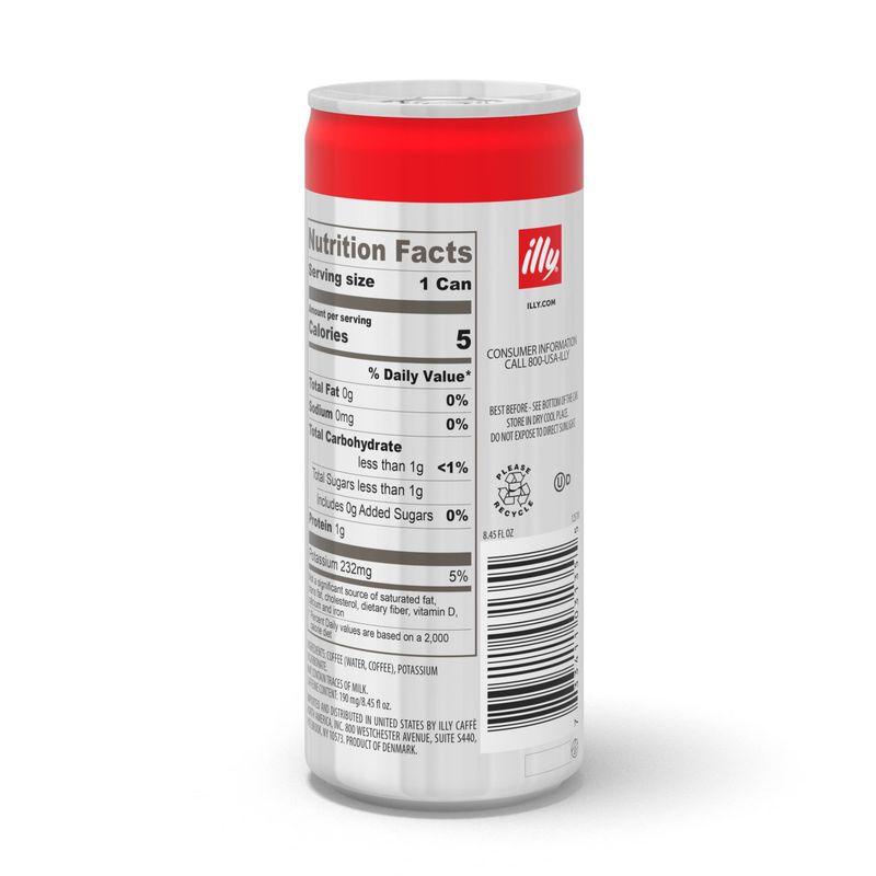 illy Ready To Drink Coffee - Cold Brew Cans - 100% Arabica Coffee - Smooth &amp; Refreshing Taste - Convenient, Easy to Carry Coffee Drink - 8.5 oz., 12 Pack