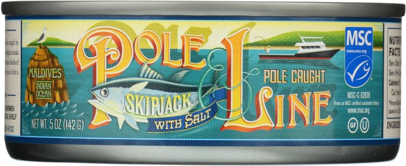POLE AND LINE Skipjack Tuna in Water, 5 OZ