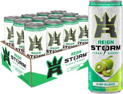 REIGN Storm, Kiwi Blend, Fitness &amp; Wellness Energy Drink, 12 Fl Oz (Pack of 12)