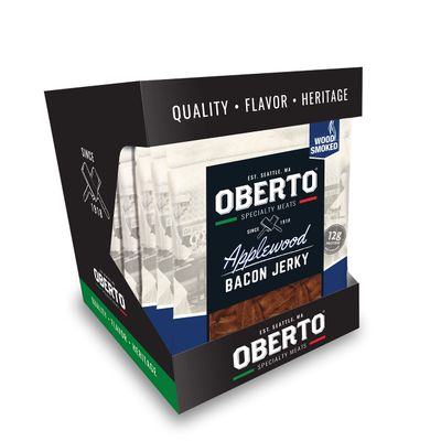 Oberto Specialty Meats Applewood Smoked Bacon Jerky, 2.25 Ounce (Pack of 8)