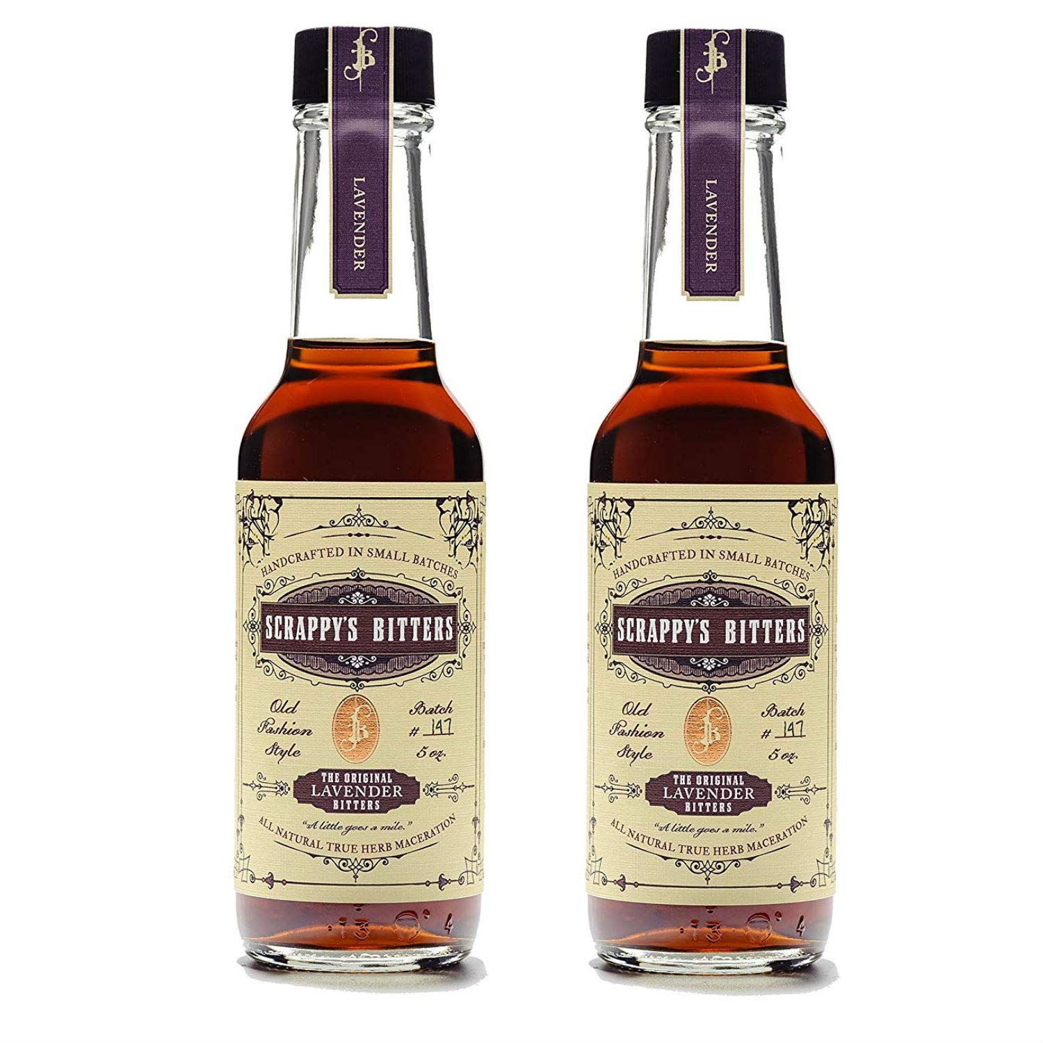Scrappy&#39;s Bitters - Lavender, 5 oz - Organic Ingredients, Finest Herbs &amp; Zests, No Extracts, Artificial Flavors, Chemicals or Dyes. Made in the USA! (Pack of 2)