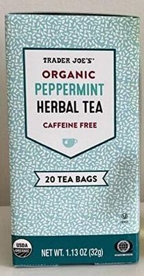 Trader Joe&#39;s Peppermint Tea Organic -- 20 Tea Bags -- Herbal Caffeine Free