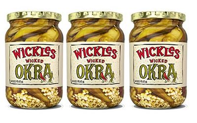 Wickles Wicked Okra, 16 OZ (Pack of 3)