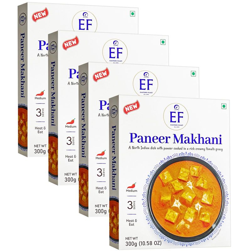 Eastern Feast - Paneer Makhani, Ready to Eat Meals, (Pack of 4), Vegetarian, Gluten Free