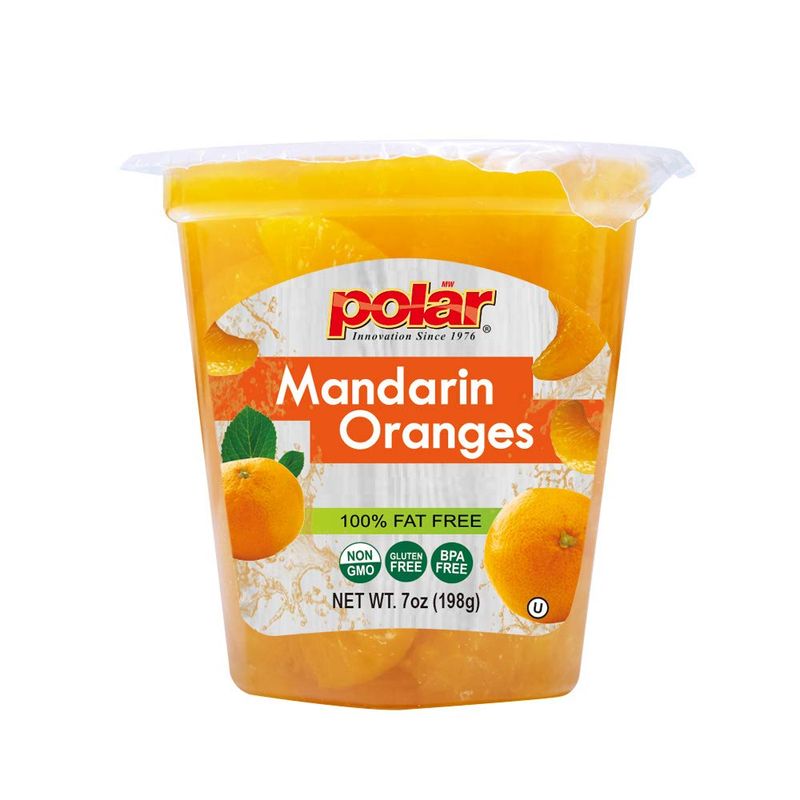 MW Polar Snack Cup, Mandarin Oranges in Light Syrup, 7 Ounce (Pack of 12)