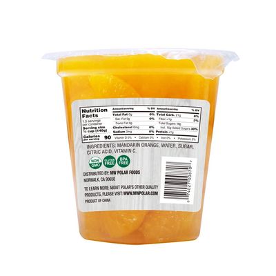 MW Polar Snack Cup, Mandarin Oranges in Light Syrup, 7 Ounce (Pack of 12)