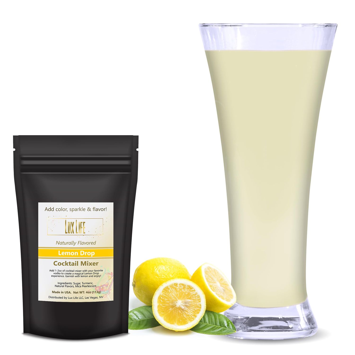 LUX LIFE Lux Life Craft Mix - Premium Non-Alcoholic Cocktail Mix, Margarita Cocktail Mixers, Wine Slush Drink Mixers - Perfect for Parties &amp; Special Occasions (Lemon Drop, Regular)