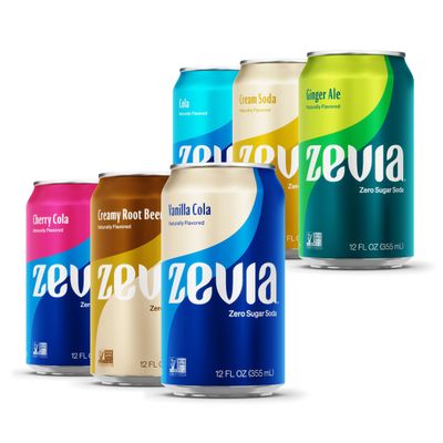 Zevia Zero Sugar, 6-Flavor Nostalgic Soda Variety Pack, 12 Fl Oz Cans (Pack of 24)
