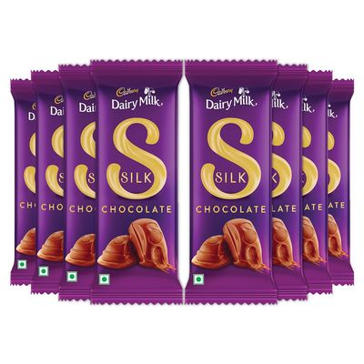 Cadbury Dairy Milk Silk Chocolate Bar, 60 grams (2.11 oz) - (Pack of 8) - India - Indulge in the irresistible taste of Silk