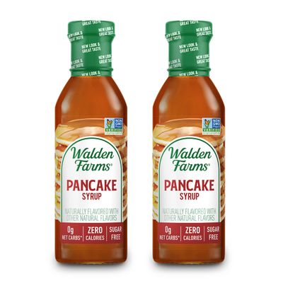 Walden Farms Pancake Syrup - Zero Calorie, Sugar-Free, Keto-Friendly, Low Carb, Gluten-Free, Vegan Maple Syrup Substitute for Pancakes, Waffles, French Toast, (12 oz Bottle x 2)