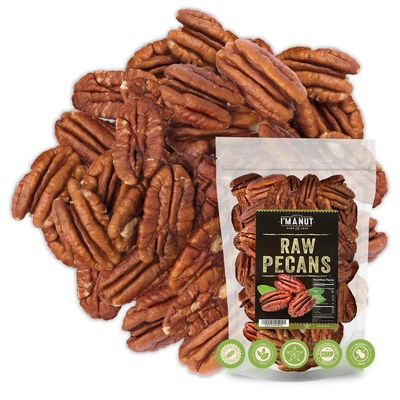 Premium Raw Pecan Halves 44oz (2.75 lb) | American-Grown, Non-GMO | Batch Tested Gluten &amp; Peanut Free | No PPO or Preservatives | Rich Flavor for Snacking &amp; Cooking