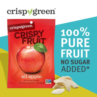 Crispy Green Natural Freeze-Dried Fruit, Apple Single-Serve, No Sugar Added, 0.53 Ounce (Pack of 12)