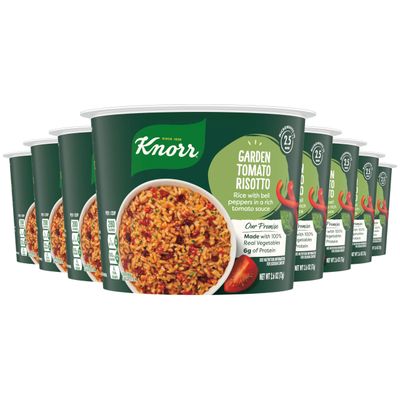 Knorr Rice Cup Garden Tomato Risotto 8 ct Delicious Rice Dish No Artificial Flavors or Preservatives 2.6 OZ