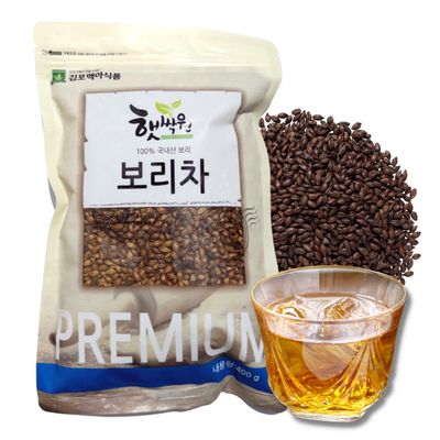 Premium Korean Roasted Barley Tea (400g) - Japanese Mugicha, Korean Boricha, Traditional Hot or Cold Healthy Beverage, Easy to make, Zipper Bag Packaging