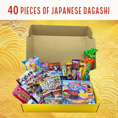 Japanese Snack Assortment 40 pcs of 32 types Full of DAGASHI, OHIMESAMA Snack Selection (L)