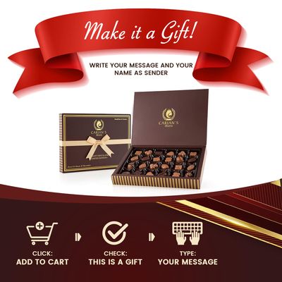 CARIANS Chocolate Gift Box, Box of Candy, Assorted Luxury Premium Pralines Gourmet Chocolate Gift Basket, Dark, Milk & Truffles, Great for Gift Giving, Holiday, Christmas Chocolate Gift Box