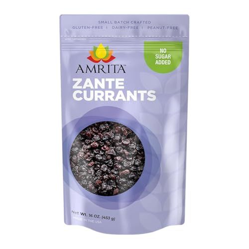 Amrita Zante Black Currant 1 lb | No Added Sugar, Naturally Sweet, Gluten Free Dried Fruit | Packed Fresh in Resealable Bags | Dried Currants, Vegan Snacks, Healthy Snacks